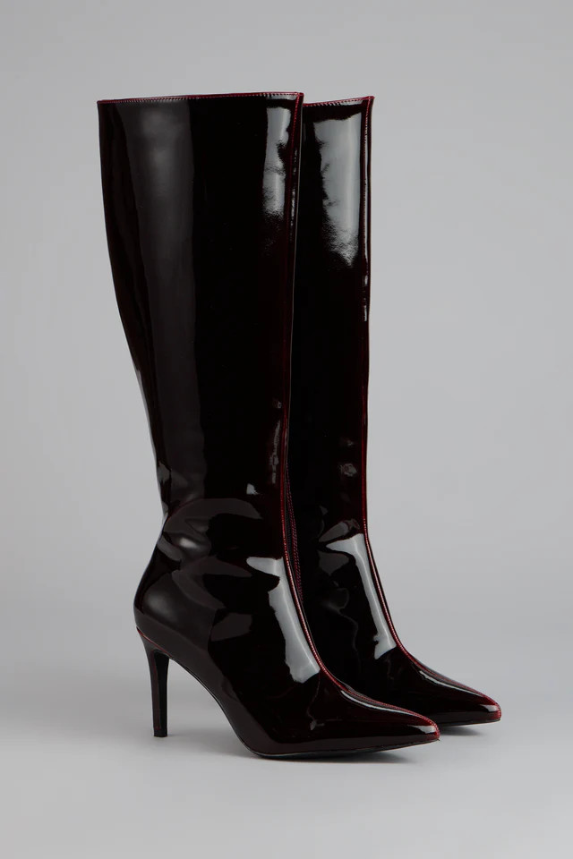 Gloss Effect Patent Stiletto Boots | Windsor Stores