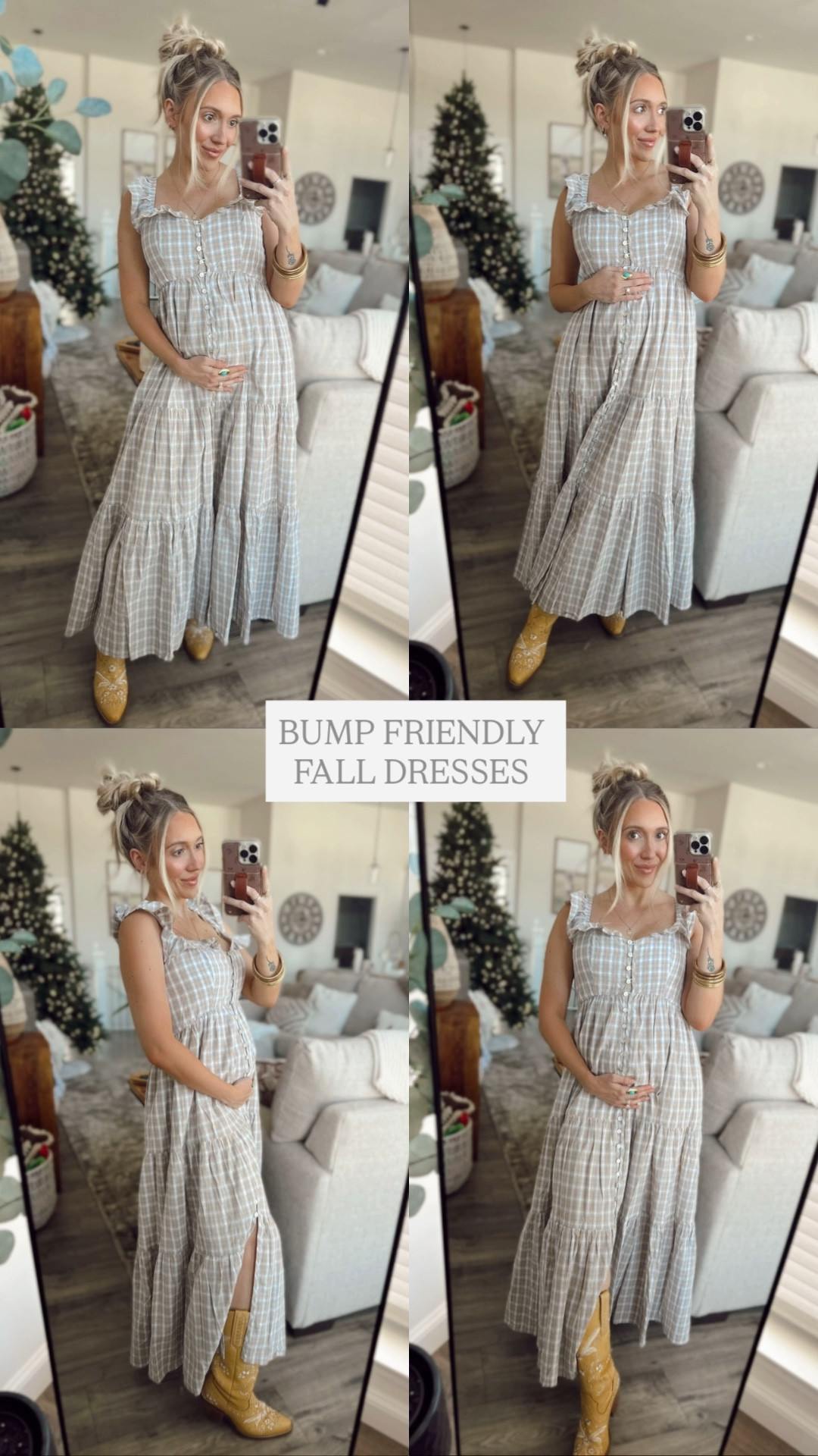 Cotton plaid dress for fall | loving all these pink blush maternity + pink blush dresses ✨ #ad 

#LTKStyleTip #LTKPetite #LTKBump