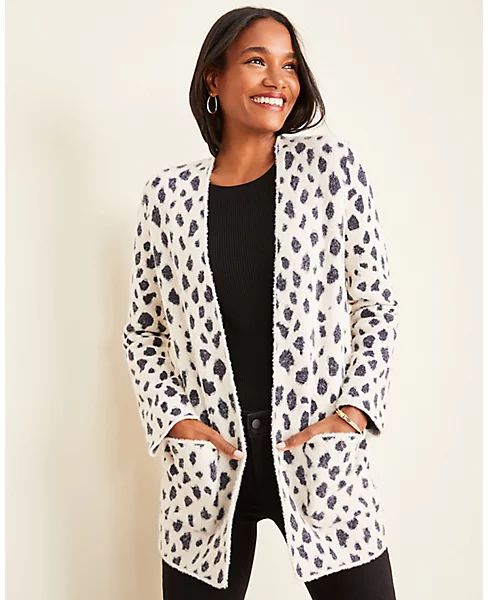 Petite Leopard Print Open Cardigan | Ann Taylor | Ann Taylor (US)