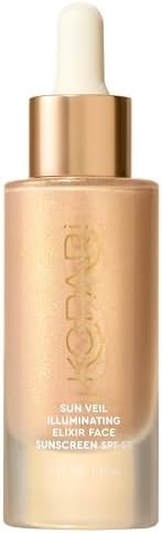 Kopari Sun Veil Illuminating Elixir Face Sunscreen SPF 38 | Lightweight Face Sunscreen with Shea ... | Amazon (US)