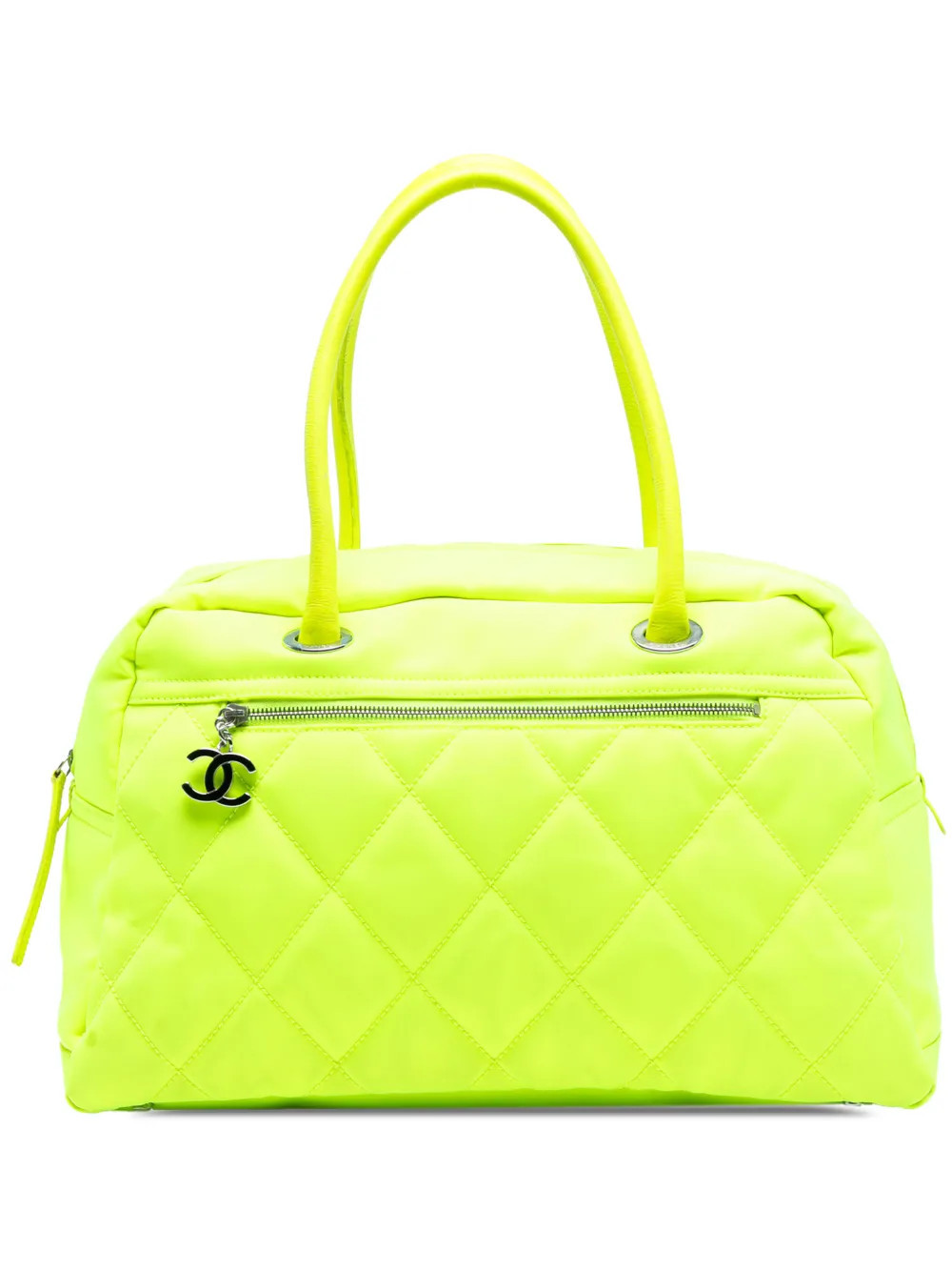 CHANEL Pre-Owned 2008-2009 Paris Biarritz Quilted Canvas Fluo Duffle Bag travel bag - Yellow | Farfetch Global