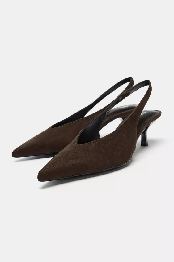 KITTEN HEEL SLINGBACK SHOES | Zara US