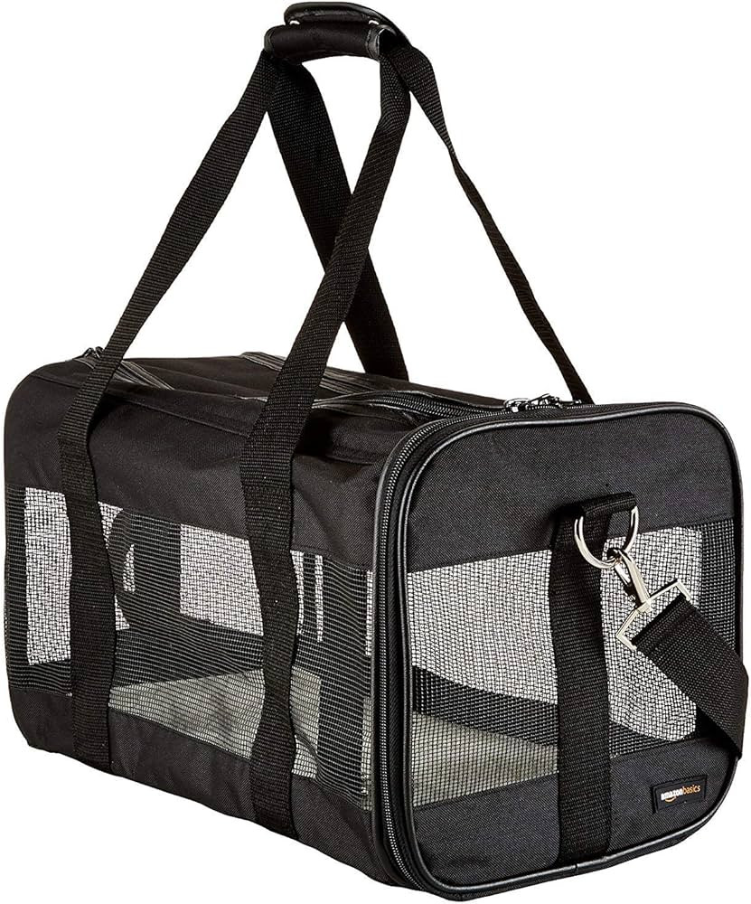 Amazon Basics Soft-Sided Mesh Pet Travel Carrier, Medium, 17 x 10 x 10 Inches, Black | Amazon (US)