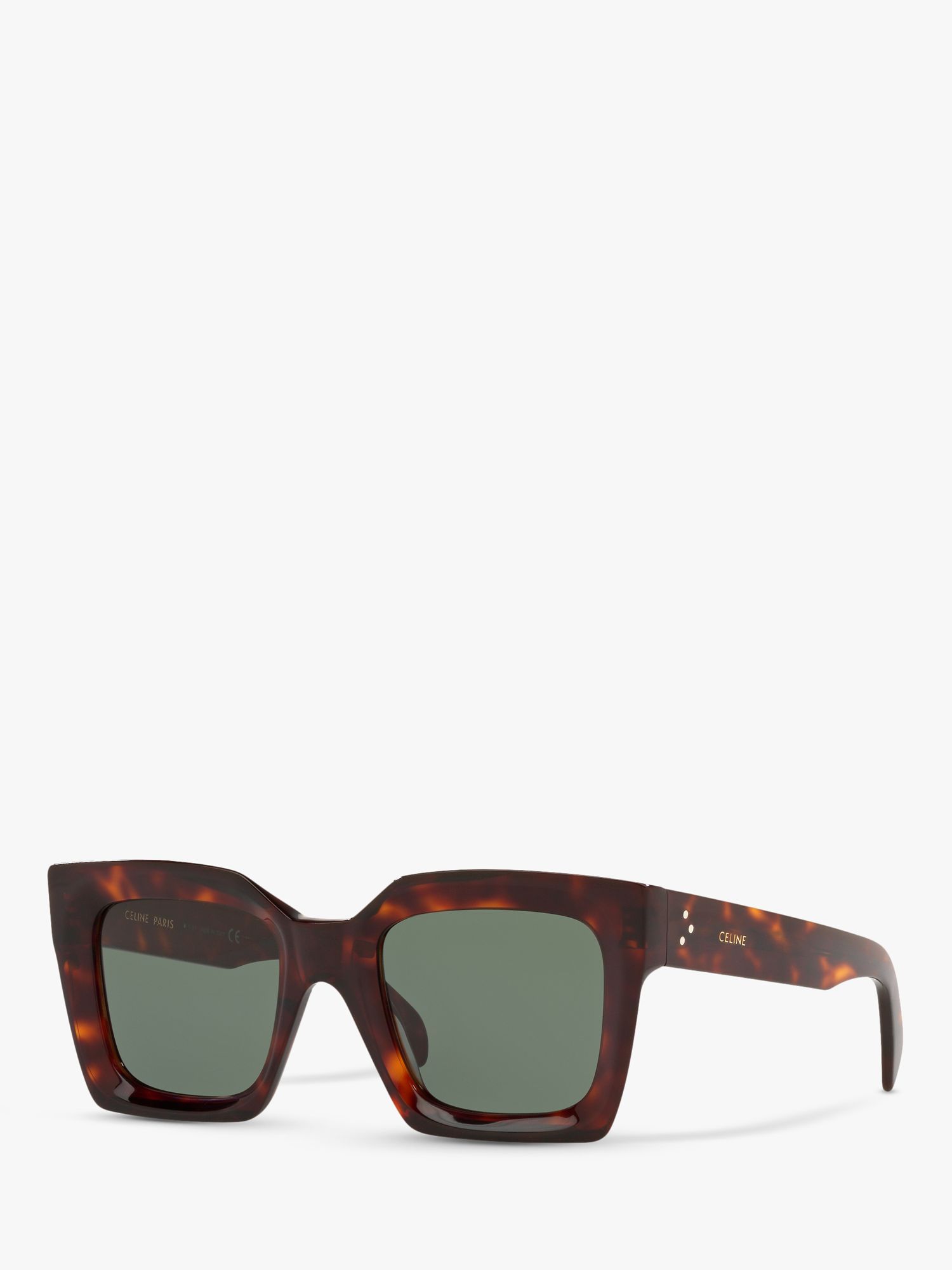Celine CL000245 Women's Chunky Square Sunglasses, Tortoise/Grey | John Lewis (UK)