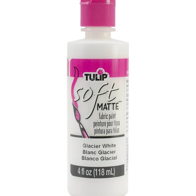 Tulip Soft Fabric Paint 4oz-Matte - Glacier White - Walmart.com | Walmart (US)