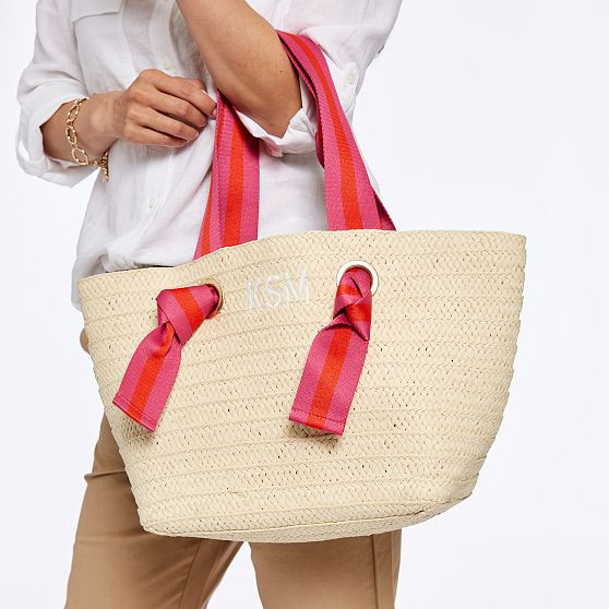 Ribbon Straw Beach Tote | Mark and Graham