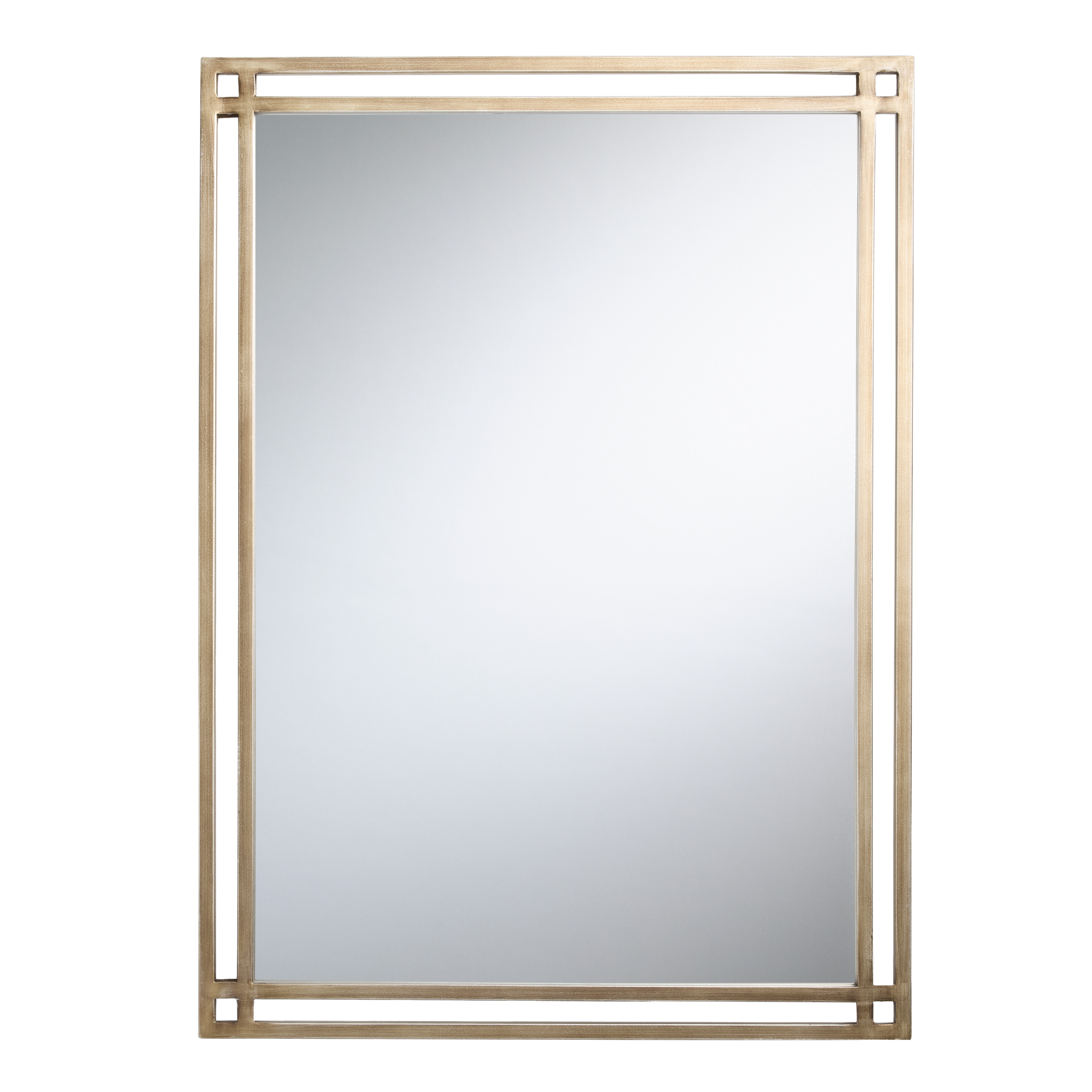 Antique Gold Metal Mid Century Cutout Wall Mirror - World Market | World Market