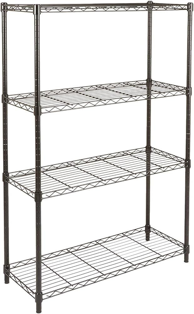 Amazon Basics 4-Shelf Adjustable Heavy Duty Steel Wire Rack Storage Shelving Organizer for Kitche... | Amazon (US)