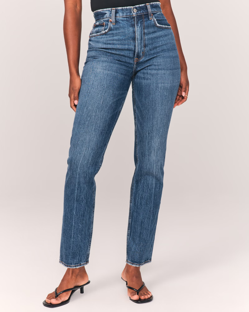 Curve Love 90s Ultra High Rise Straight Jeans | Abercrombie & Fitch (US)