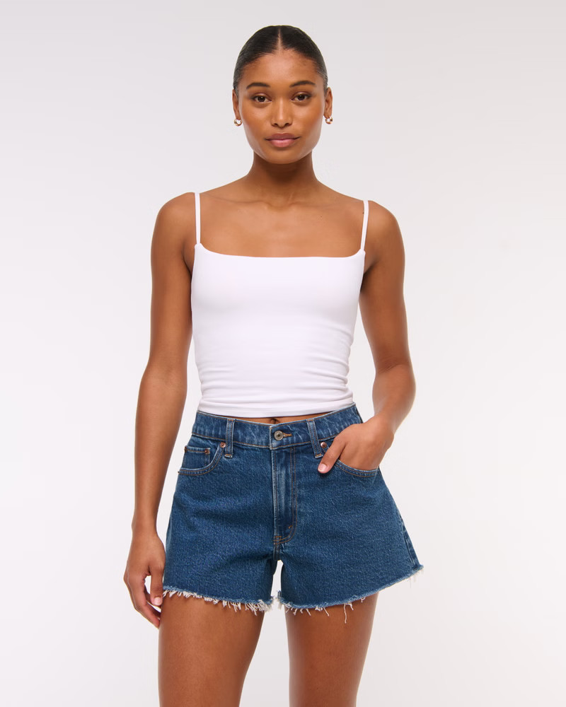 Curve Love High Rise 90s Cutoff Short | Abercrombie & Fitch (US)