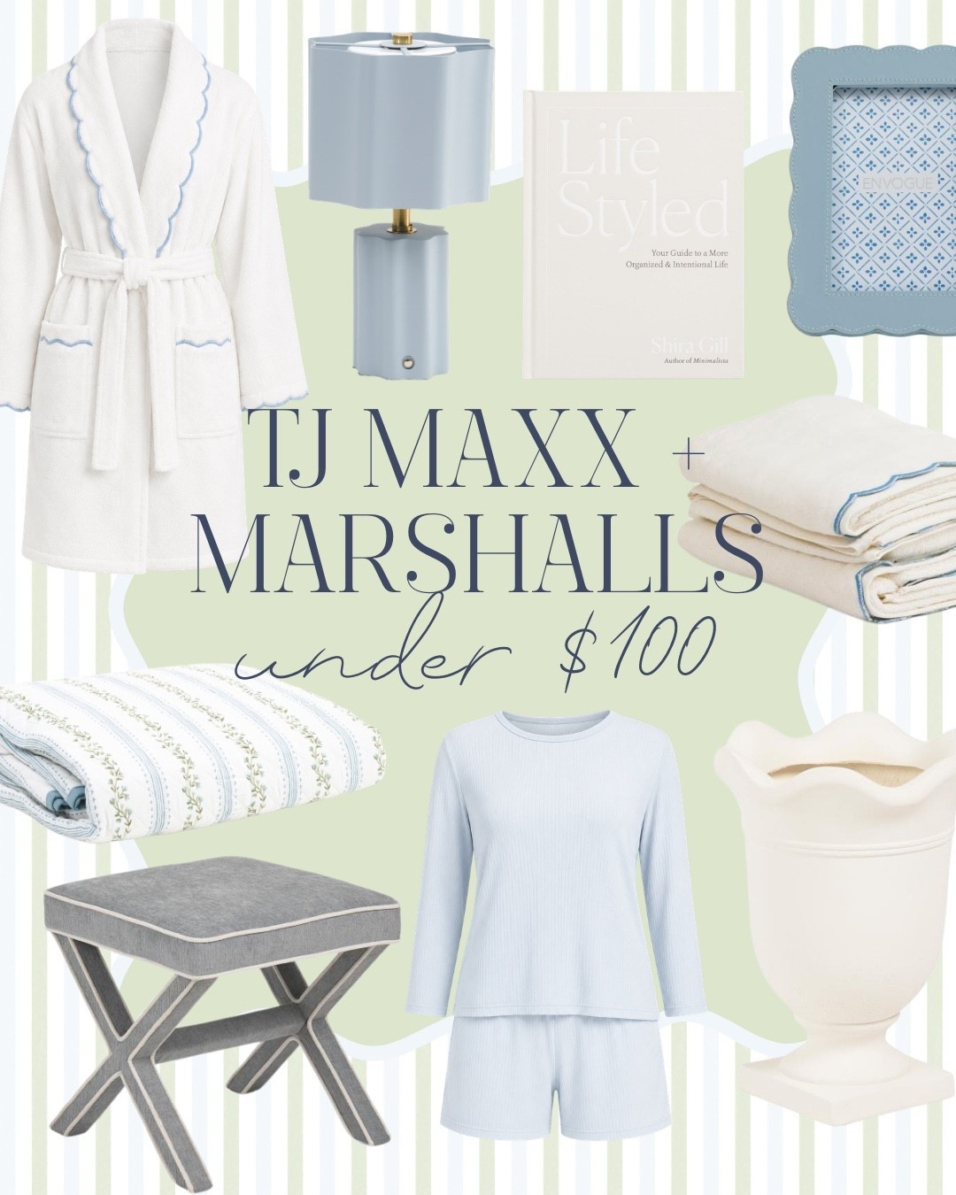 New arrivals under $100! @TJ Maxx @Marshalls 

Grandmillennial decor, scallop robe, scallop towels, blue and green decor, Grandmillennial home, TJ Maxx finds, TJ Maxx decor, new at TJ Maxx

#LTKHome