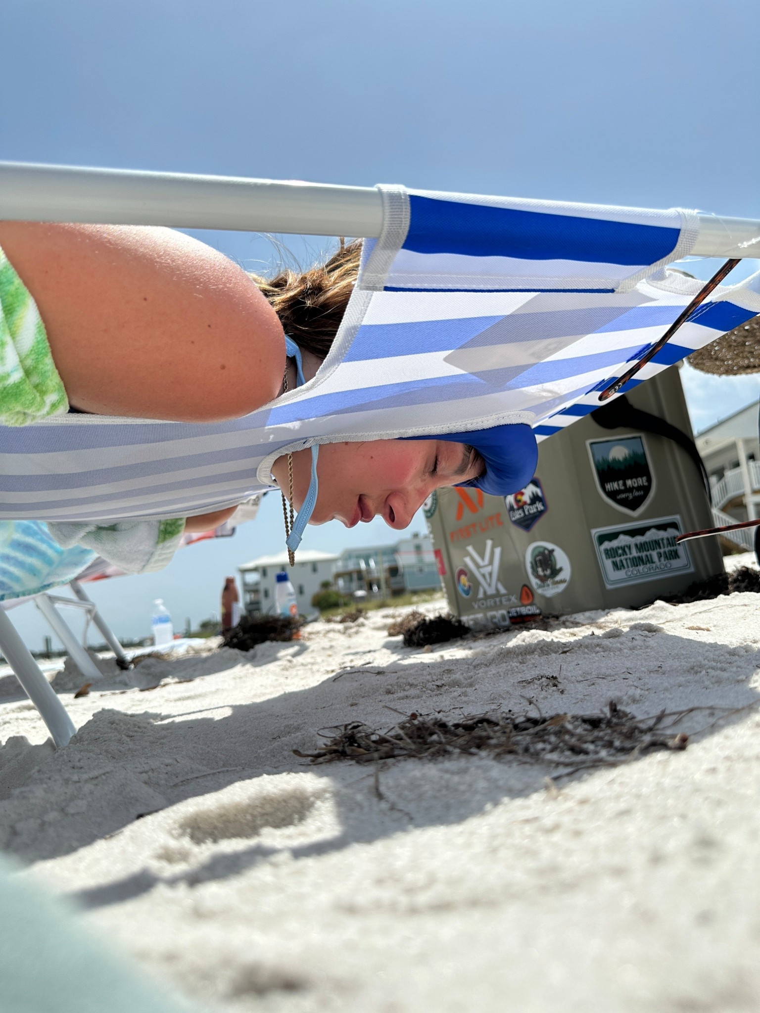 Lounge chair with face and arm holes  - a total beach must have 

#LTKFindsUnder100 #LTKSummerEdit #LTKSeasonal