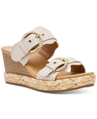 DV Dolce Vita Women's Elio Double Buckle Wedge Sandals - Macy's | Macy's