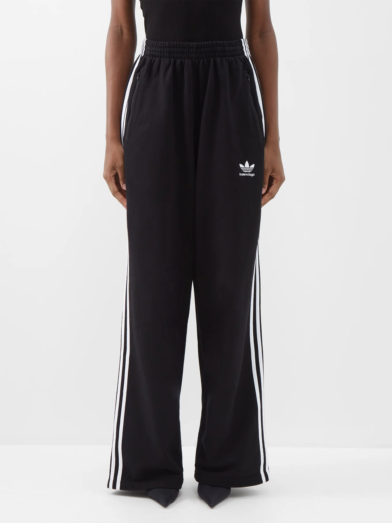 X adidas three-stripe cotton-jersey track-pants | Balenciaga | Matches (UK)