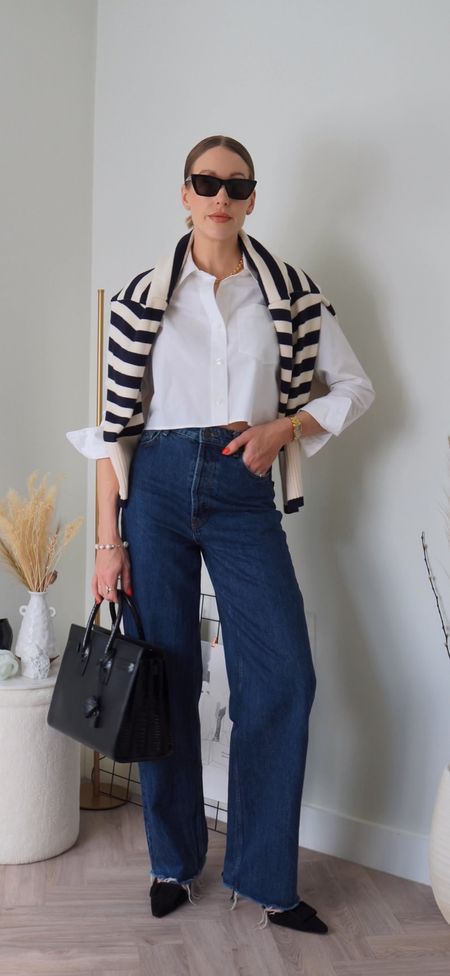 Classic spring outfit idea: jeans and a white shirt!

Wide leg blue jeans are Zara - I’ll link alternatives below 👇🏼 

#classicfashion #classicstyle #springoutfit 

#LTKitbag #LTKstyletip #LTKSeasonal