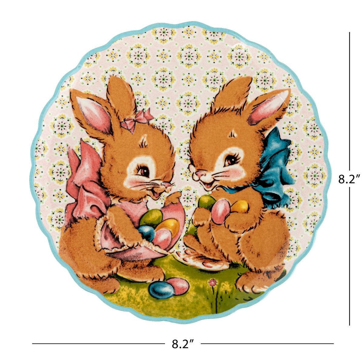 Mr. Cottontail Set of 4 Scalloped Easter Plates | Target
