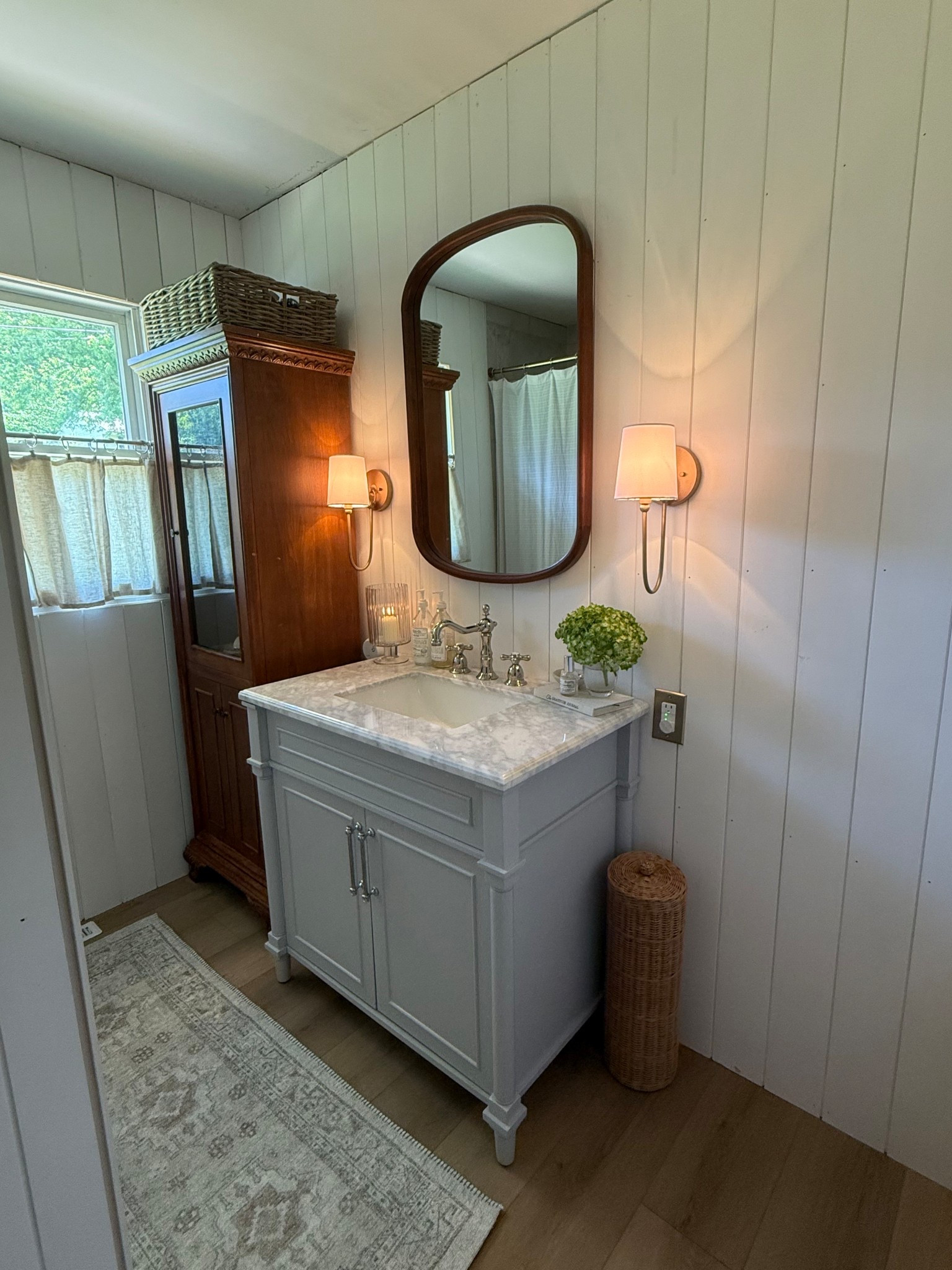 almost done with our bathroom renovation but here’s a sneak peak! Lacking trim + some final touches.

#LTKStyleTip #LTKFamily #LTKHome