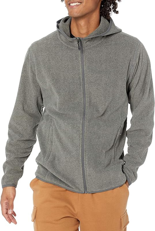 Amazon Essentials Men's Full-Zip Hooded Polar Fleece Jacket | Amazon (US)