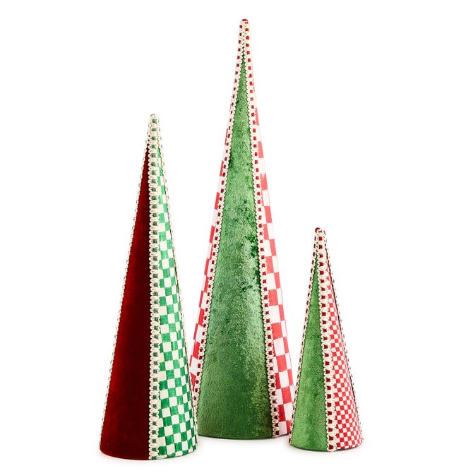 Check It Out Fabric Cone Trees, Set of 3 | MacKenzie-Childs