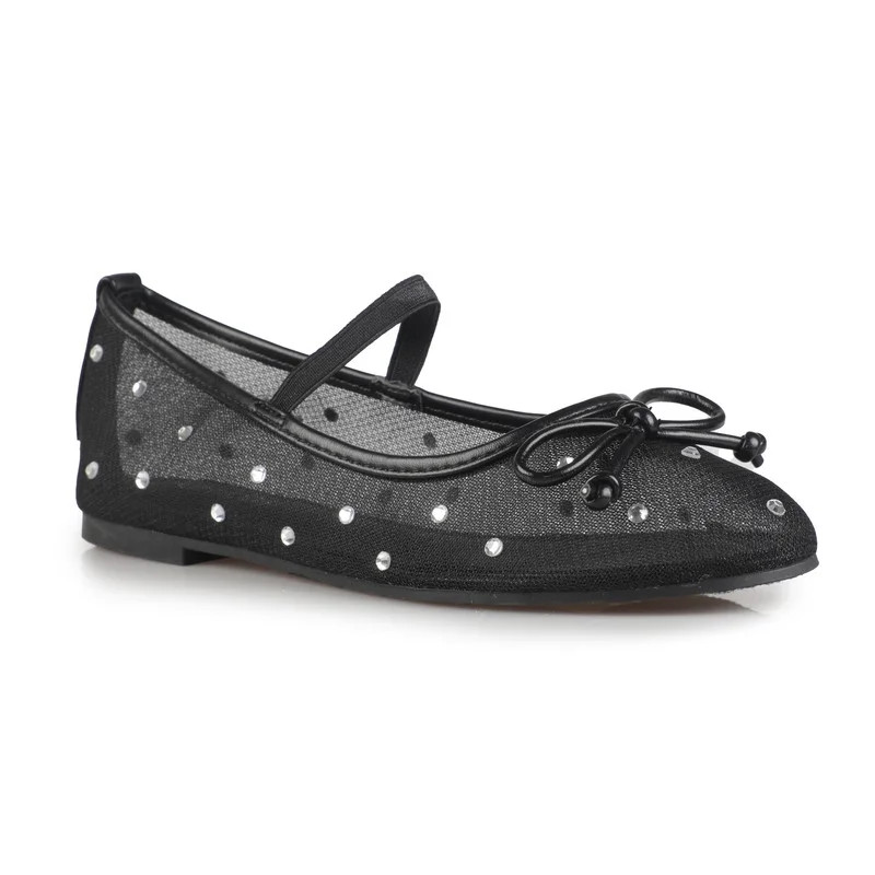 Women's Rhinestones Mesh Mary Jane Flats | Walmart (US)
