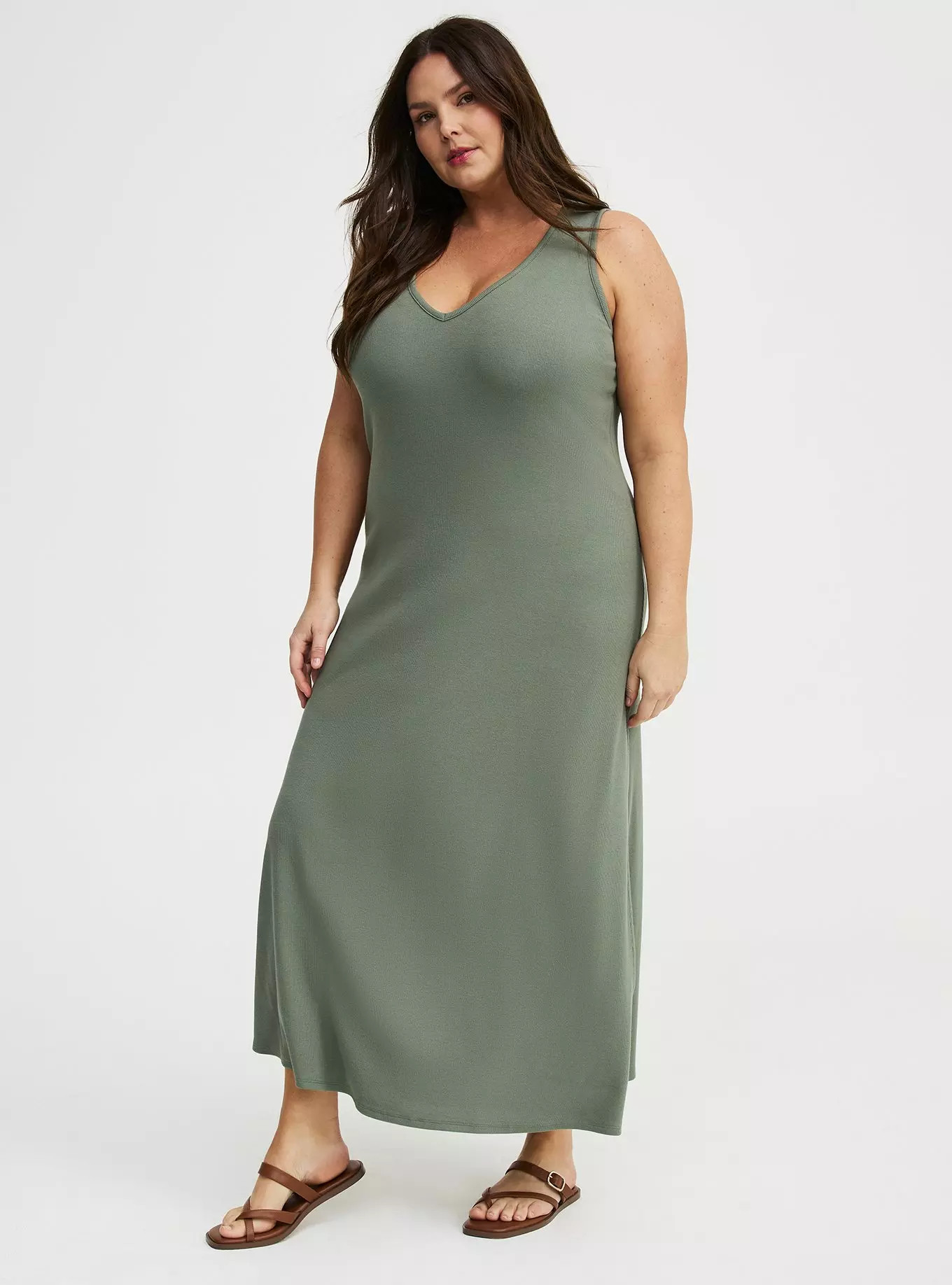 Ribbed V-Neck Maxi Dress | Torrid (US & Canada)
