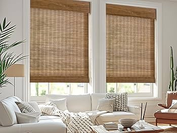 LazBlinds Cordless Bamboo Roman Shades for Windows, 43'' W x 60'' H | Amazon (US)