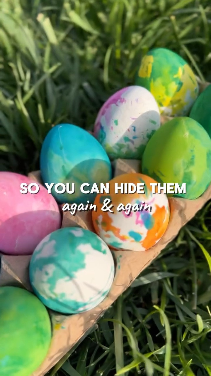 Maybe you all already knew about this and I’m just late to the game… but reusable eggs you can dye?? Where has this been 😅

They’re way cheaper than buying real eggs every year, and the best part is the play doesn’t end after one day. My kids have been hiding them for each other over and over like it’s their full-time job and honestly… it’s the cutest thing.

If you’re not trying to deal with a dozen cracked eggs and one quick egg hunt… this is your sign.

#ToddlerPlay #EasterActivities #MomHack #PlayBasedLearning #Easter