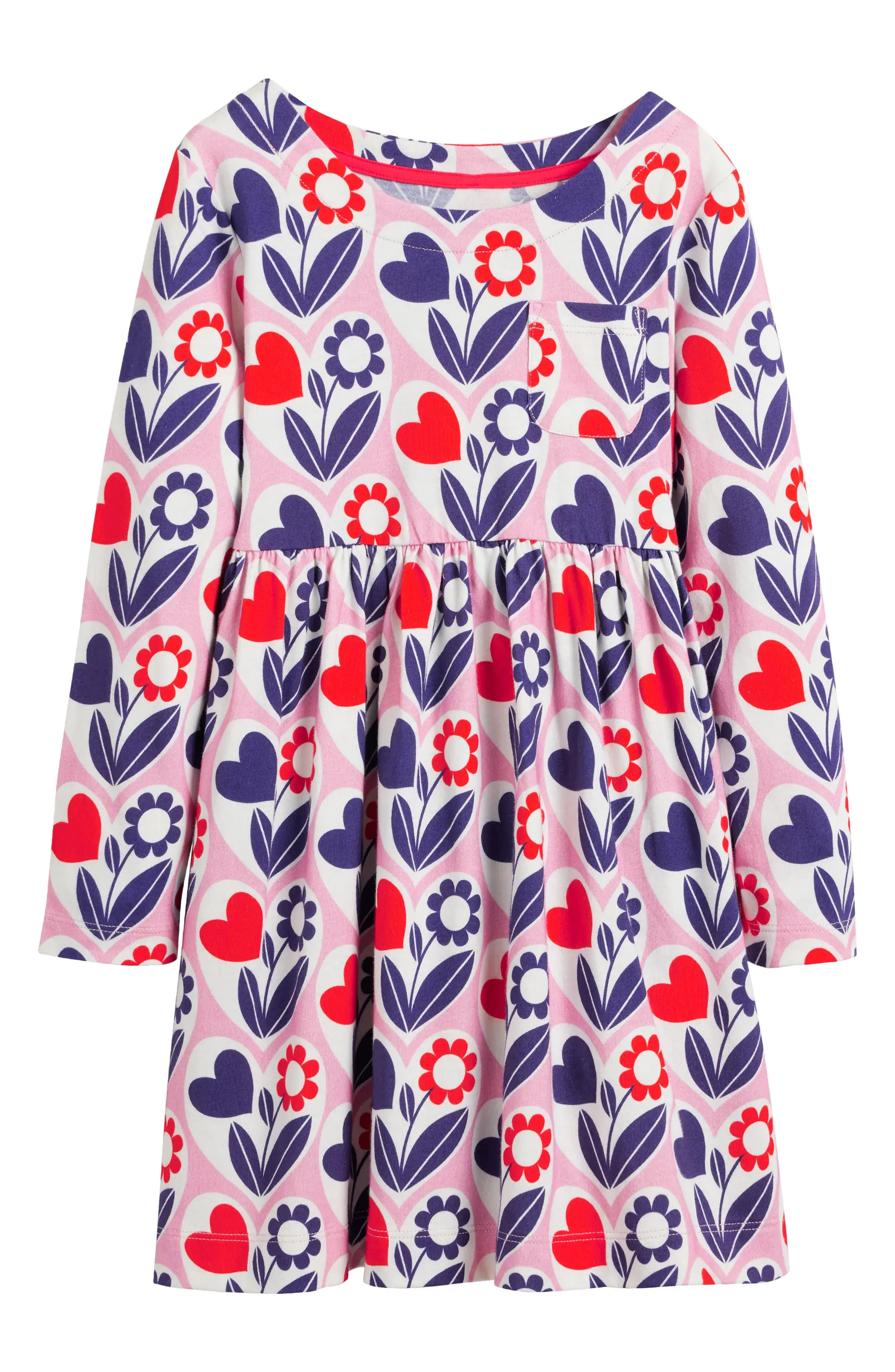 Mini Boden Kids' Fun Print Long Sleeve Cotton Jersey Dress | Nordstrom | Nordstrom