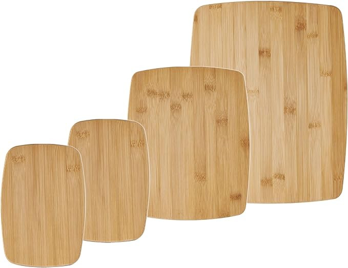 Farberware 4-Piece Reversible Bamboo Cutting And Charcuterie Board Set, Assorted Size | Amazon (US)
