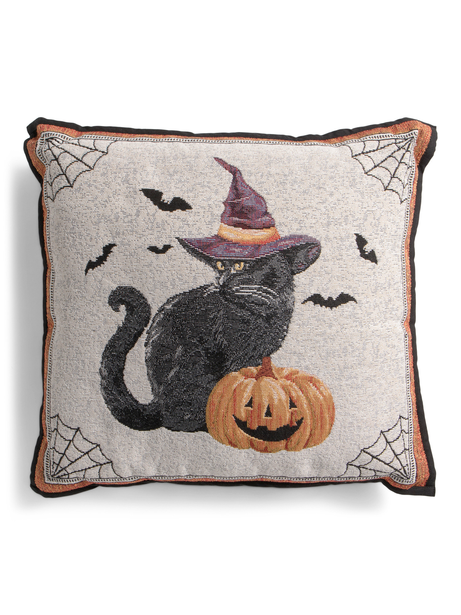 18x18 Witch Cat Tapestry Pillow | TJ Maxx