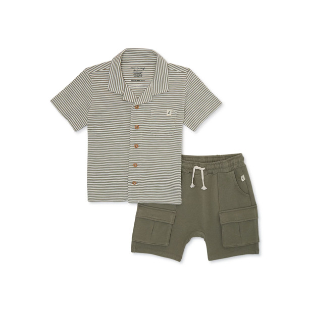 easy-peasy Baby and Toddler Boys Camp Shirt and Shorts Outfit Set, 2-Piece, Sizes 12M-5T | Walmart (US)