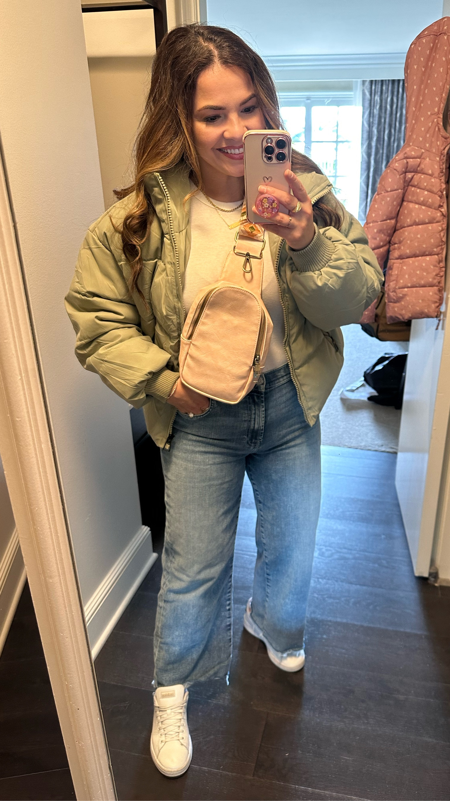 Lego land for the day! Supposed to be high 50s low 60s so wearing my warm puffer jacket.

Jacket: large (should’ve gotten a medium though, runs big)
Tank top: small (I sized down because I like my tanks snug, runs big)
Jeans: size 10 (should’ve gotten an 8 because they have A LOT of stretch, very comfy soft jeans, size down)
Bag: the pink is much lighter in person, fits a good amount of items (phone, card wallet, makeup, small snacks, sunglasses, lipstick etc) the belt can be linked on the left or the right.

#LTKunder50 #LTKitbag #LTKtravel