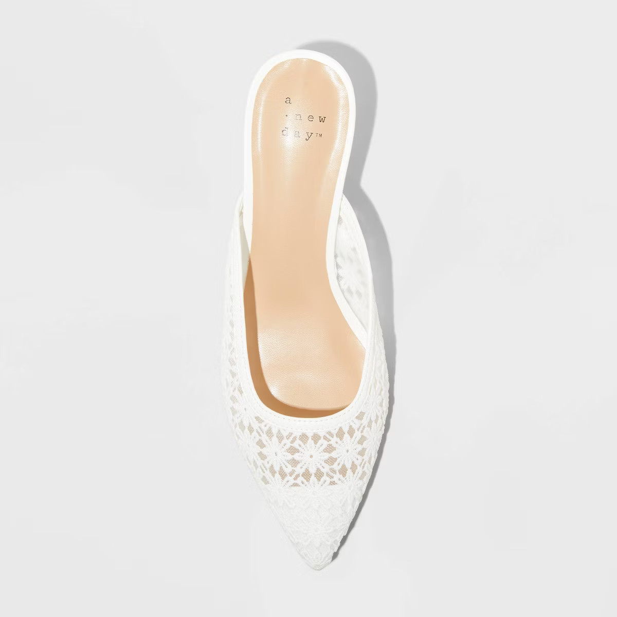 Women's Delilah Floral Embroidered Mule Heels - A New Day™ Off-White 7.5 | Target