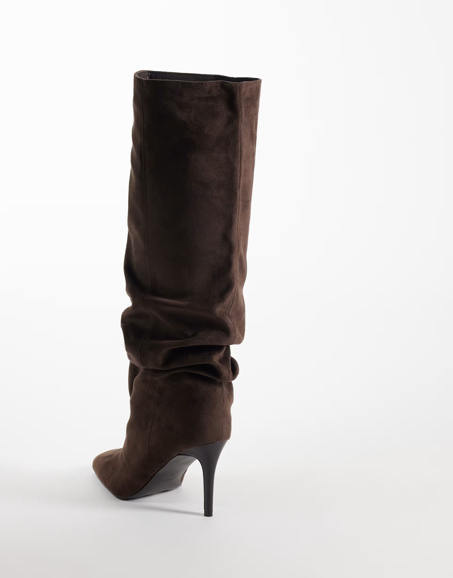 Simmi London wide fit Reece ruched knee boots in brown suedette | ASOS (Global)
