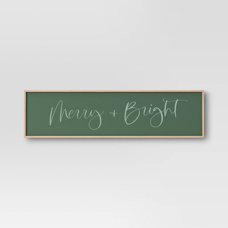 10&#34; x 40&#34; Christmas Framed Canvas Sign Green - Threshold&#8482; | Target