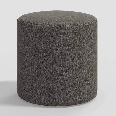 Round Thalia Ottoman in Textured Linen Zuma Oxblood - Threshold™ | Target