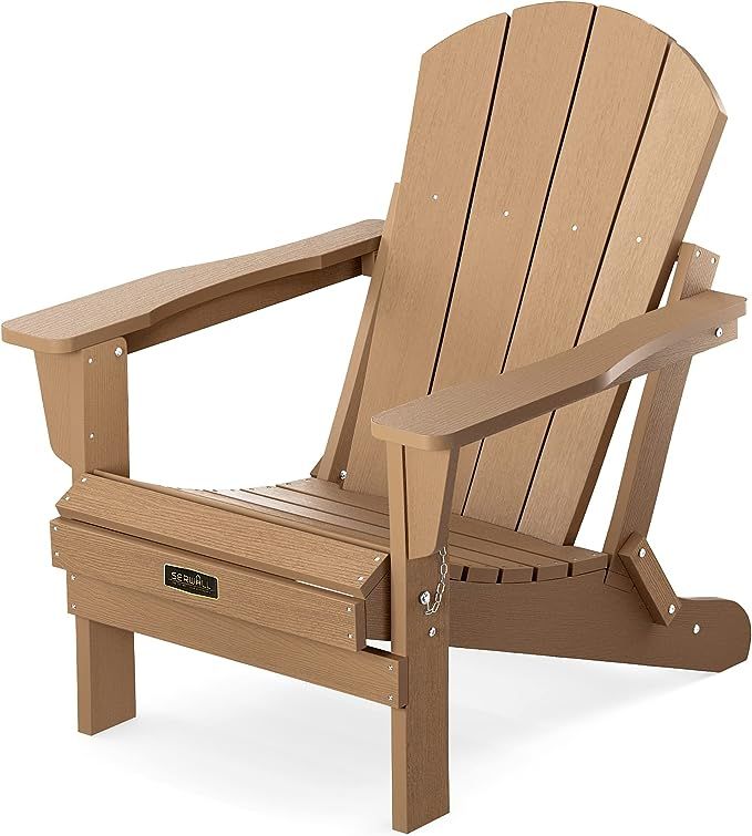 SERWALL Folding Adirondack Chair Weather Resistant Adirondack Chairs Outdoor Chairs Adirondack Ch... | Amazon (US)