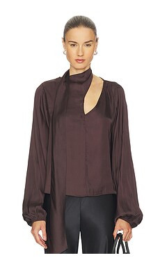 WeWoreWhat Wrap Neck Tie Top in Dark Brown from Revolve.com | Revolve Clothing (Global)