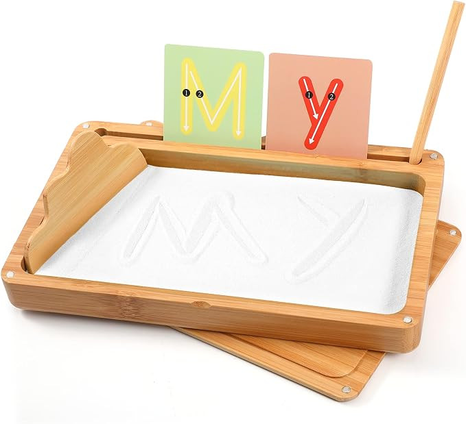 AtMini Sand Tray for Classroom Wooden Montessori Sand Tray with Lid for Kids Writing Letters and ... | Amazon (US)