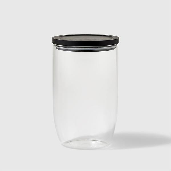 Marie Kondo Large Modular Glass Canister Ink Black Lid | The Container Store