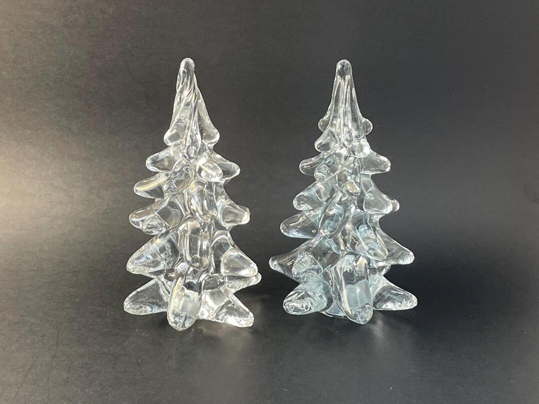 Two 2 Clear Glass Christmas Trees 6-1/4 Tall, Holiday Ornament/decoration - Etsy | Etsy (US)