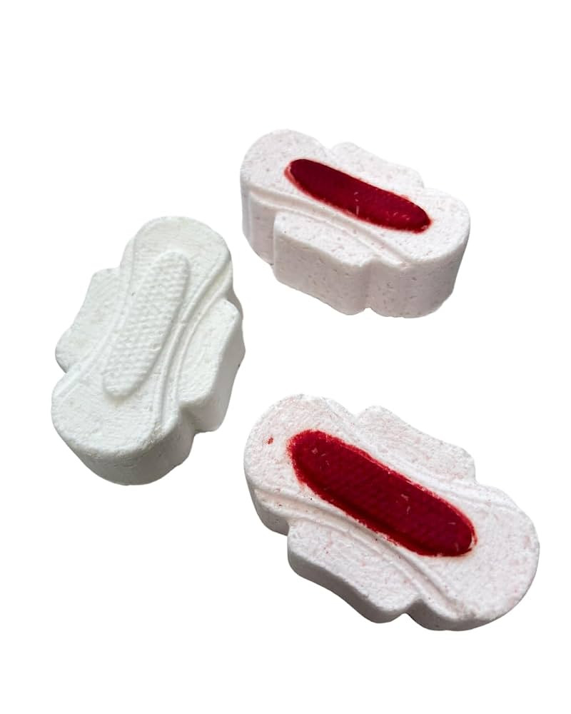 Sanitary Pad Bath Bomb Bloody Pad Bath Bomb Period Party Gift Set (2 Pack) | Amazon (US)