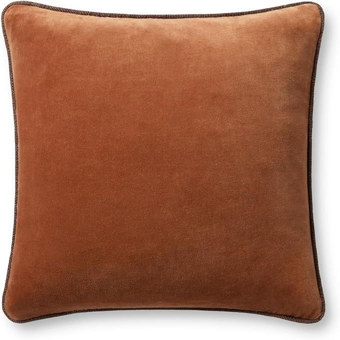 Loloi Liza Pillow, 18'' x 18'' Cover w/Down, Rust | Amazon (US)