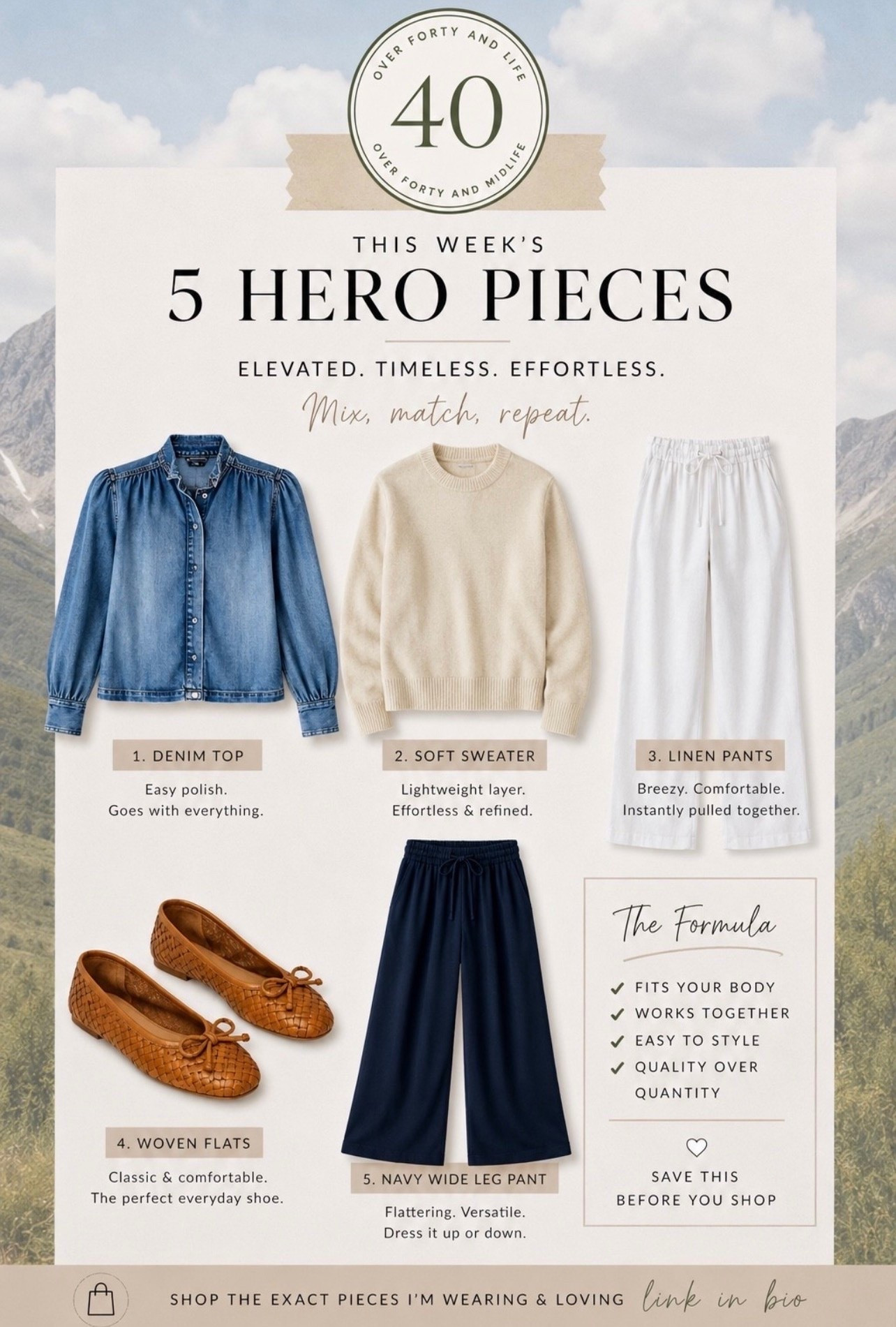 ✨Tap the bell, save and ❤️ for over 40 fashion, midlife style, midsize fashion and luxury looks for less. 

Most worn pieces spring to summer pieces 

👑"Helping you look good, feel good!" - Lindsey Denver

#LTKOver40 #LTKmomlife #LTKMidsize

Comment SHOP below to receive a DM with the link to this post on my LTK ⬇ https://liketk.it/6dhAn