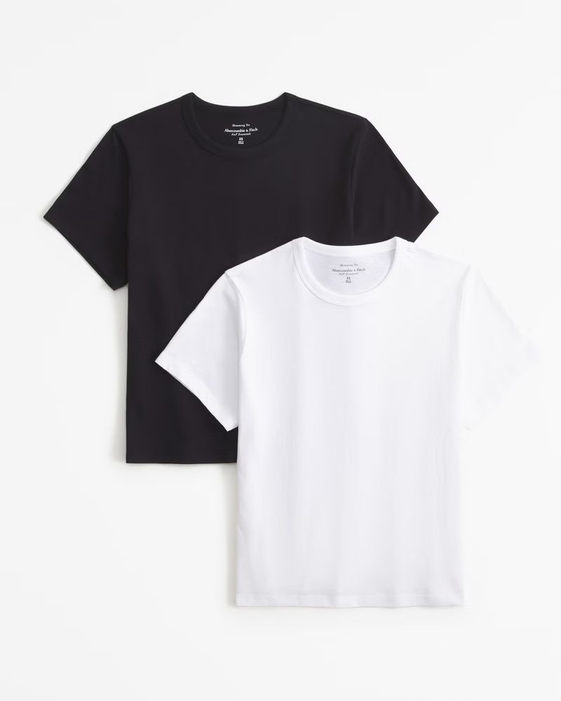 2-Pack Essential Body-Skimming Tees | Abercrombie & Fitch (US)
