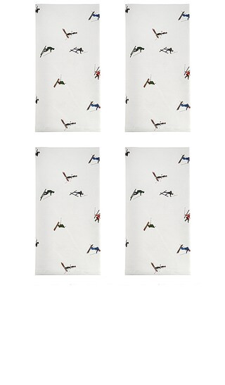 Chefanie Skier Dinner Napkins Set Of 4 in White. | Revolve Clothing (Global)