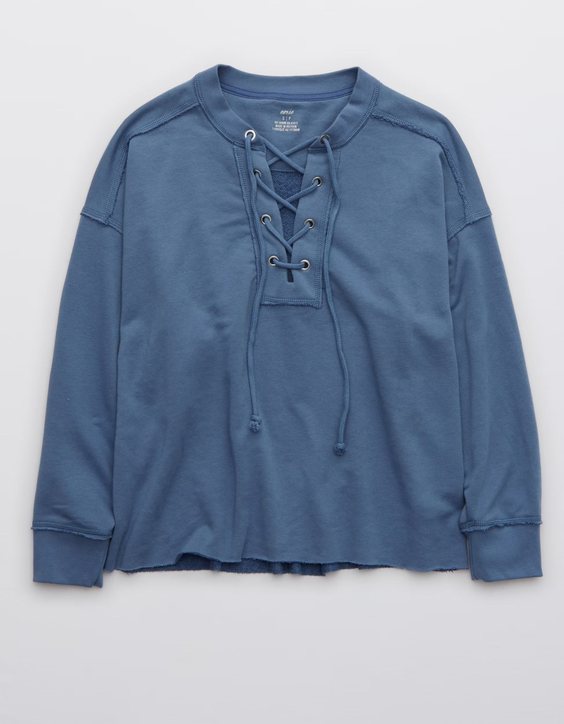 Aerie Sunday Soft Lace Up Sweatshirt | American Eagle Outfitters (US & CA)