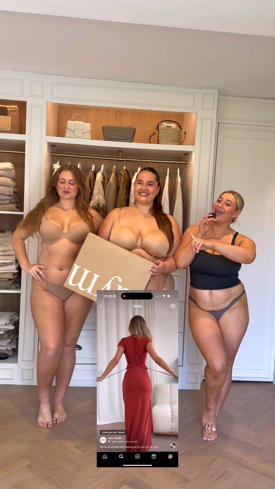 Carys/me (right) wears L. 
Sophie (left) wears XL. 
Nayla (midddle) wears XXL.