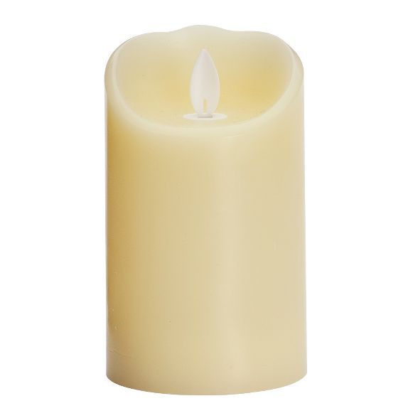 3" x 5" Unscented LED Flickering Flame Pillar Candle Cream - Threshold™ | Target