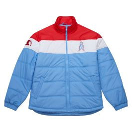 In The Clutch Puffer Jacket Vintage Logo Houston Oilers | Mitchell & Ness